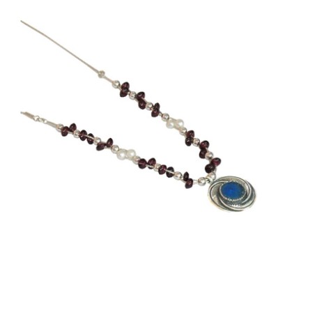 Michal Kirat Roman Glass Silver Necklace Ga... | Roman Glass Necklaces