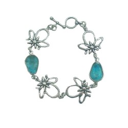 Michal Kirat Bracelet Hammered Sterling Sil... | Roman Glass Bracelets