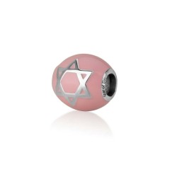 Sterling Silver Pink Enamel Star of David Charm | Judaica Charms