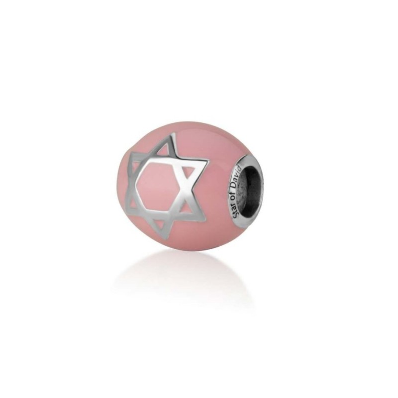 Sterling Silver Pink Enamel Star of David Charm | Judaica Charms