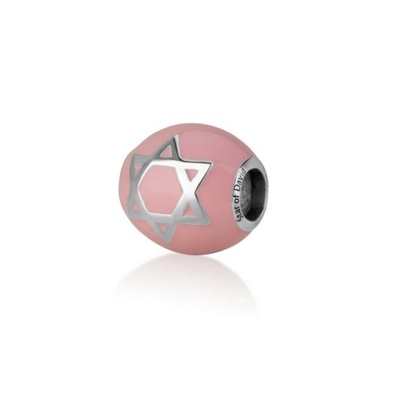 Sterling Silver Pink Enamel Star of David Charm | Judaica Charms