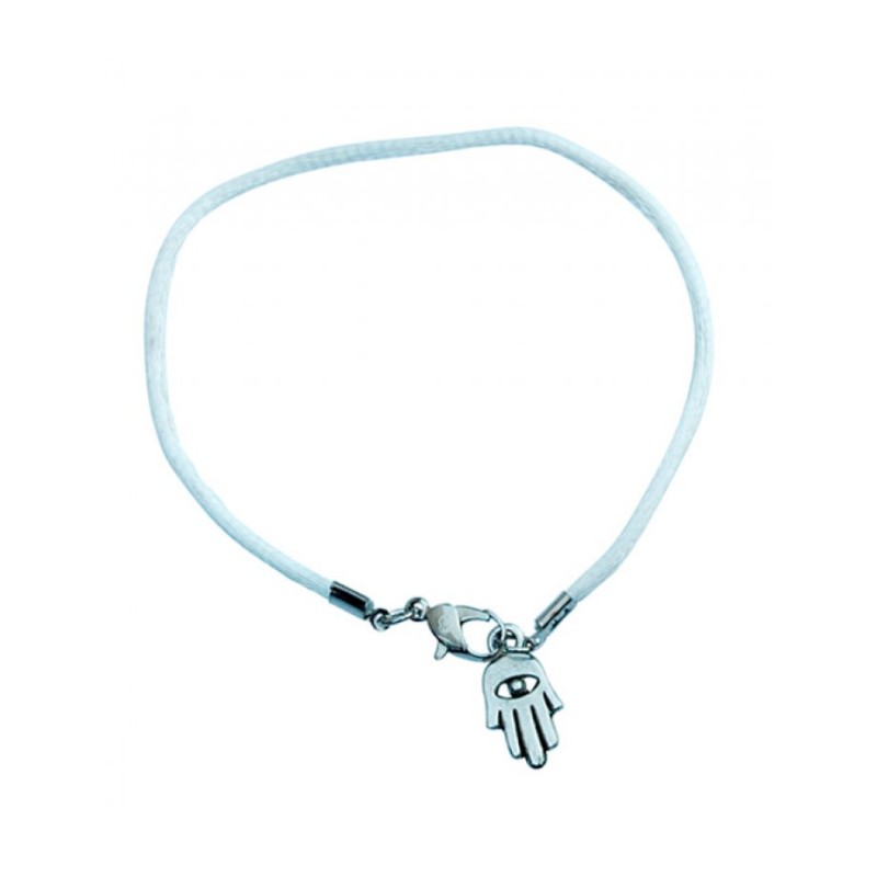 Kabbalah Cord Bracelet with Hamsa Charm White | Bracelets - up to $10