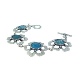 Michal Kirat Bracelet with Roman Glass Set ... | Roman Glass Bracelets