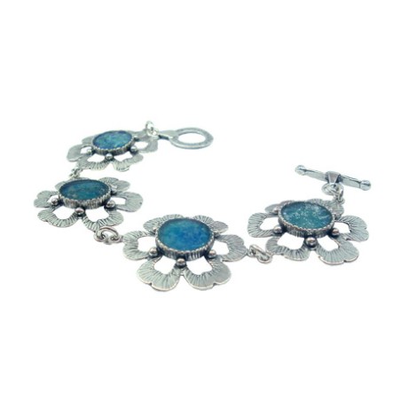 Michal Kirat Bracelet with Roman Glass Set ... | Roman Glass Bracelets