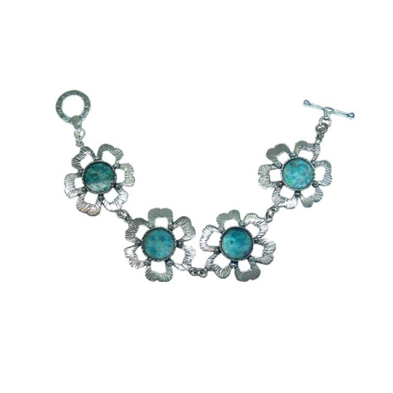 Michal Kirat Bracelet with Roman Glass Set ... | Roman Glass Bracelets