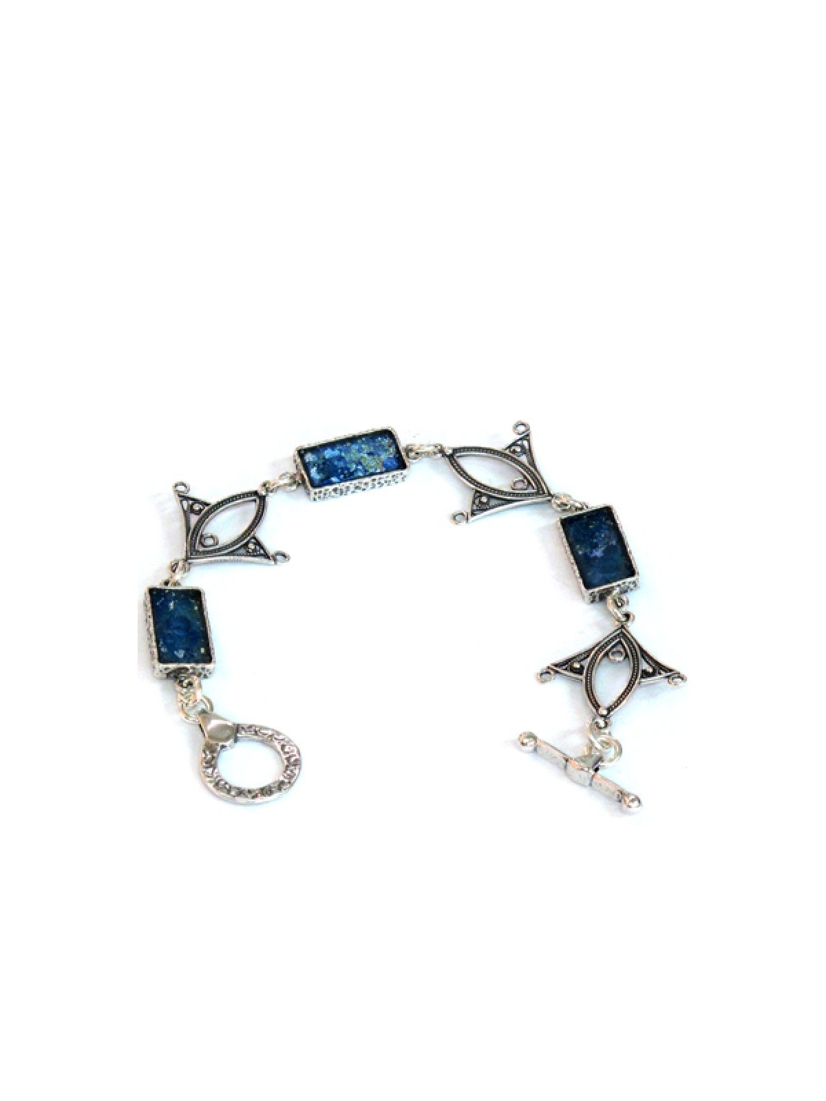 Michal Kirat Sterling Silver Bracelet Fish ... | Roman Glass Bracelets