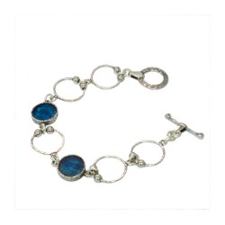 Michal Kirat Bracelet Sterling Silver Open ... | Roman Glass Bracelets