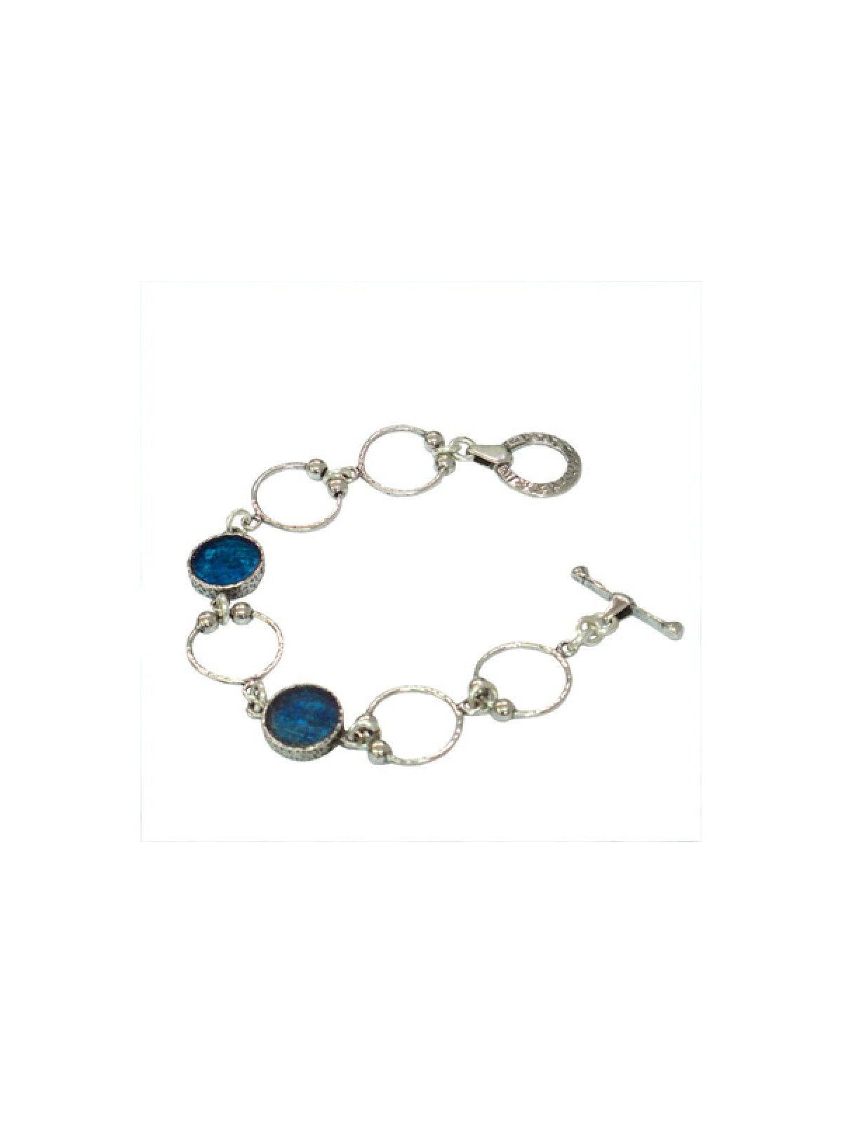Michal Kirat Bracelet Sterling Silver Open ... | Roman Glass Bracelets