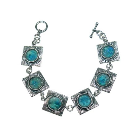 Michal Kirat Bracelet with Roman Glass Set ... | Roman Glass Bracelets