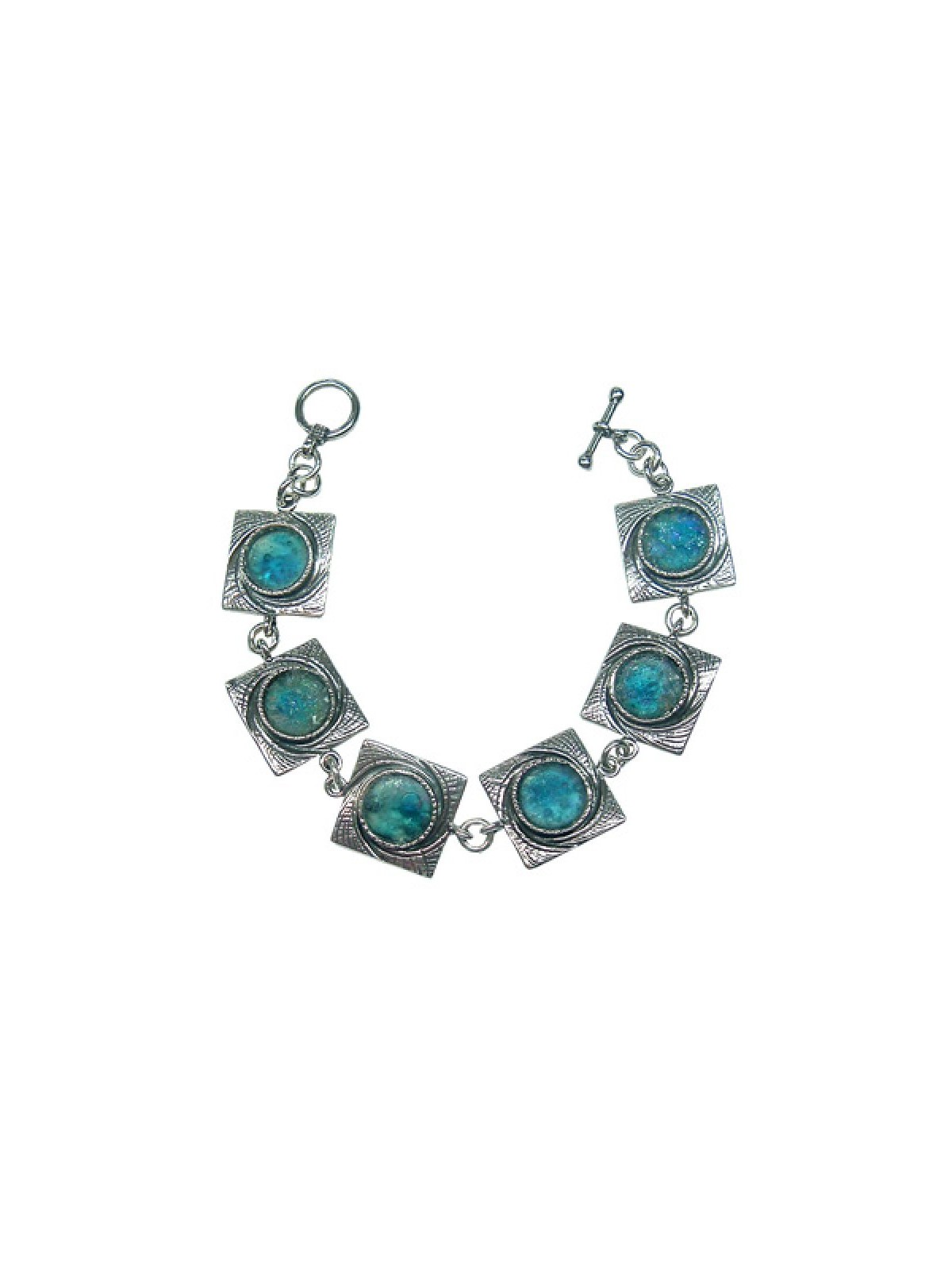 Michal Kirat Bracelet with Roman Glass Set ... | Roman Glass Bracelets