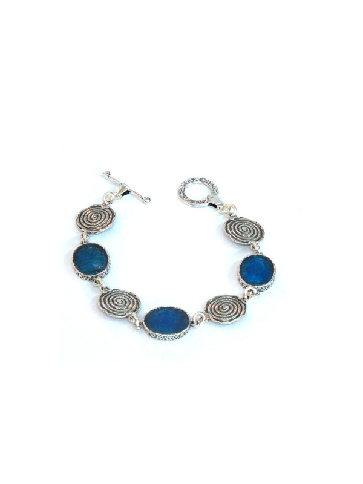 Michal Kirat Sterling Silver Bracelet with ... | Roman Glass Bracelets