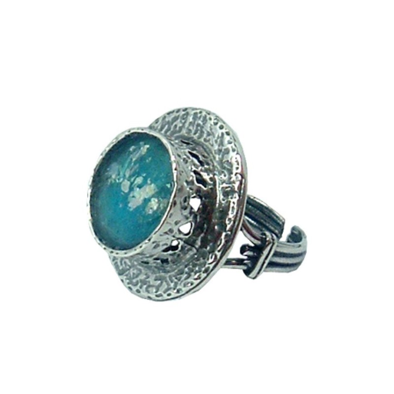 Michal Kirat Sterling Silver Ring with Large Round R... | Jewish Rings