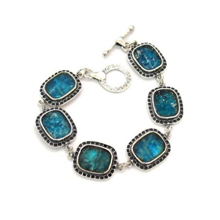 Michal Kirat Sterling Silver Bracelet with Roman Gl... | Gifts for Her