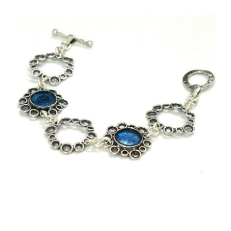 Michal Kirat Bracelet Sterling Silver Flora... | Roman Glass Bracelets