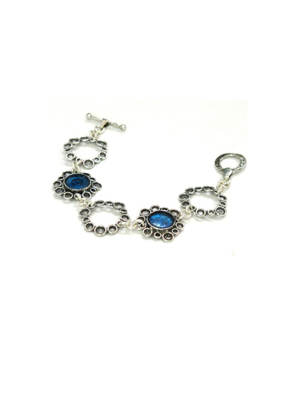 Michal Kirat Bracelet Sterling Silver Flora... | Roman Glass Bracelets