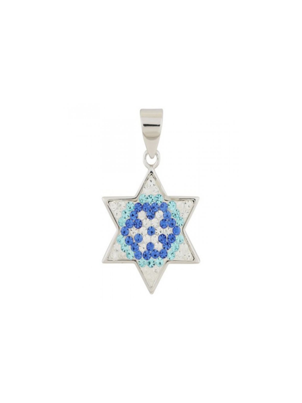 Gold Filled Star of David Pendant Blue Wh... | Jewish Gift from Israel