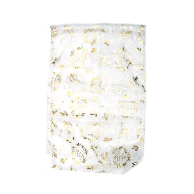 Womans Head Scarf Song of Songs Verse with Harp an... | Jewish Scarves