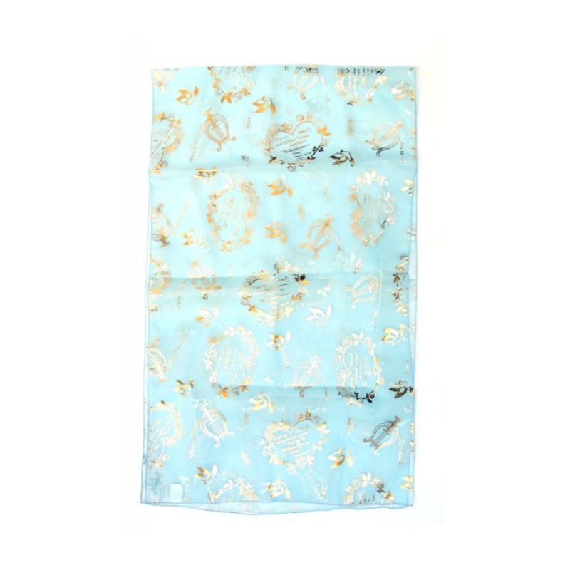 Womens Head Scarf Song of Songs Verse with Harp Do... | Jewish Scarves