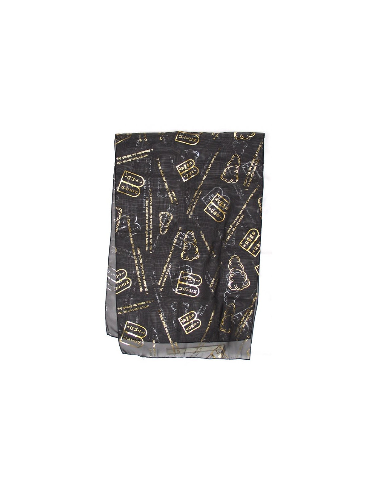 Womans Head Scarf Ten Commandments and Tablets in ... | Jewish Scarves