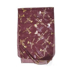 Womans Head Covering with Menorah Star of David an... | Jewish Scarves