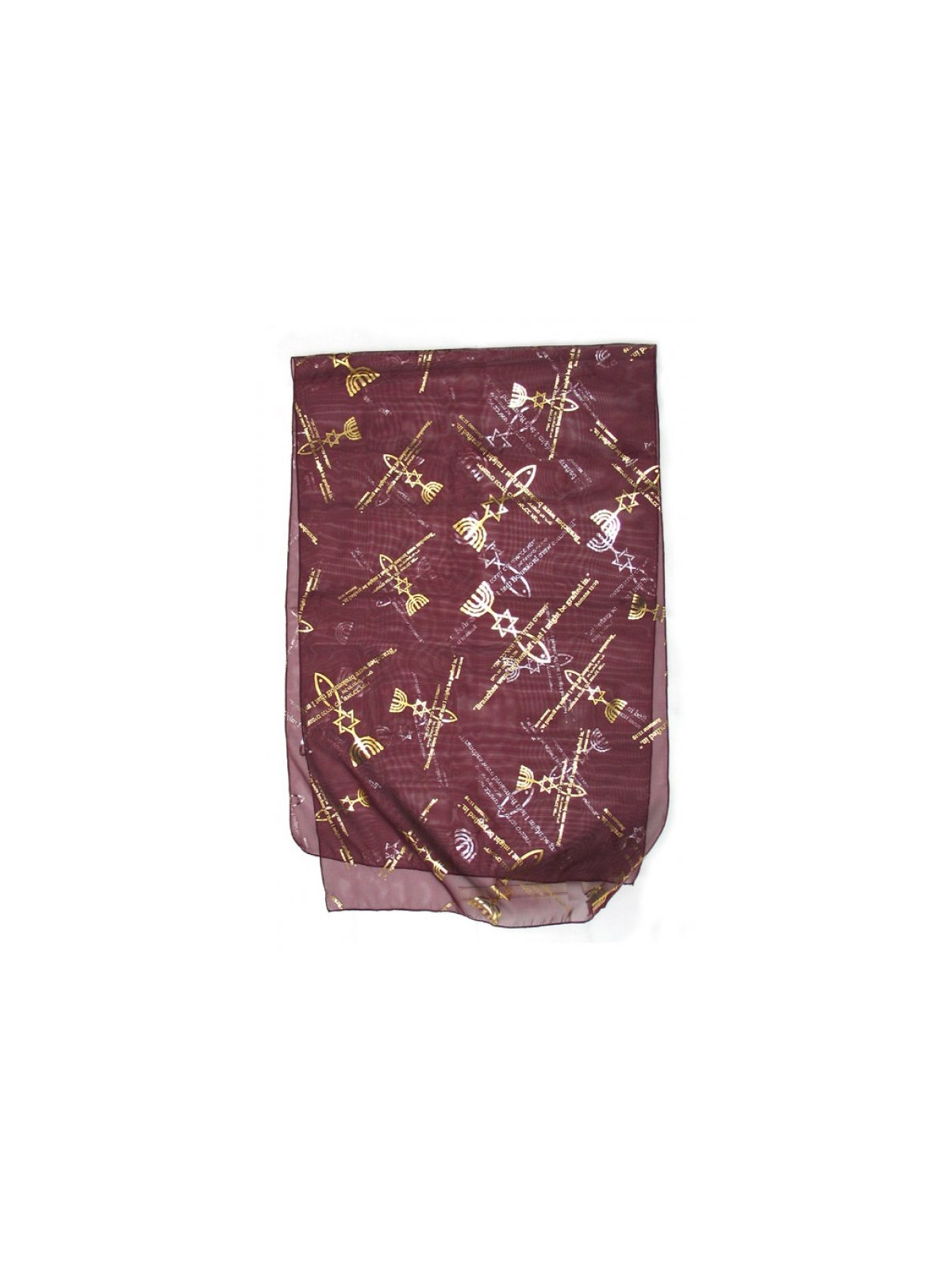 Womans Head Covering with Menorah Star of David an... | Jewish Scarves