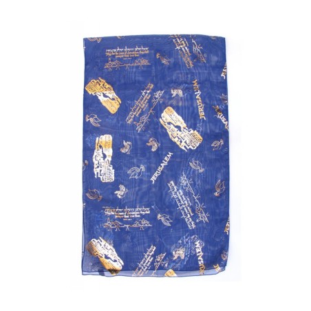 Womans Head Scarf Gold Jerusalem Images with Dove ... | Jewish Scarves