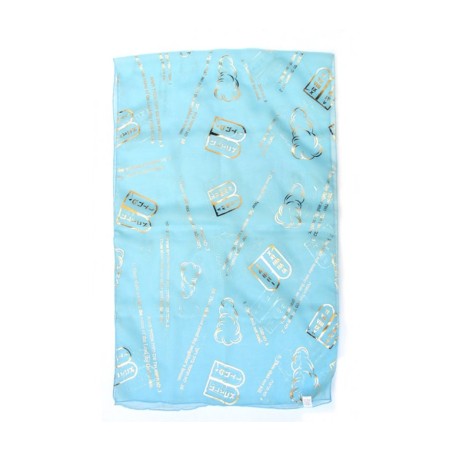 Sky BlueTurquoise Chiffon Head Scarf Ten Commandme... | Jewish Scarves