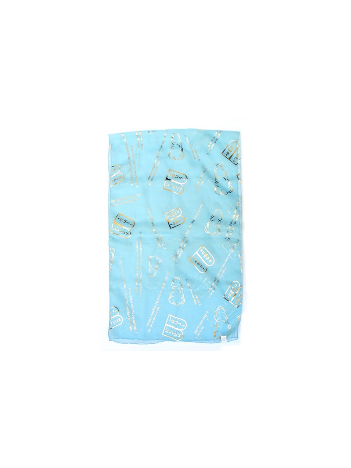 Sky BlueTurquoise Chiffon Head Scarf Ten Commandme... | Jewish Scarves