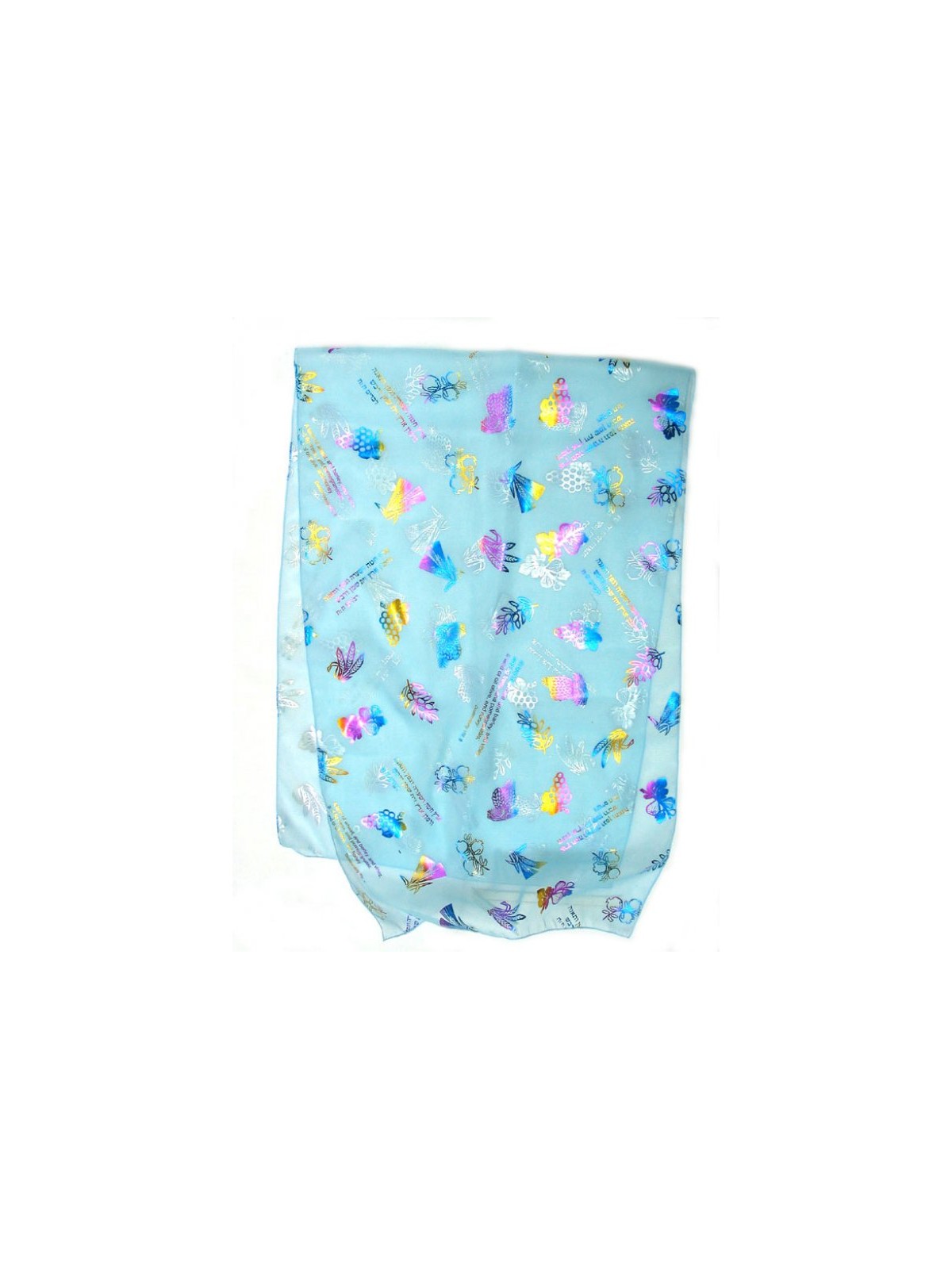 Womans Head Scarf Seven Species Images with Biblic... | Jewish Scarves