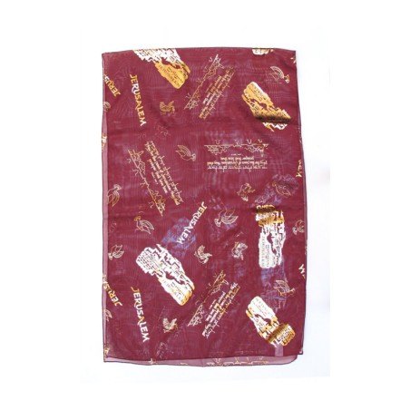 Womans Head Scarf Gold Jerusalem Images with Dove ... | Jewish Scarves