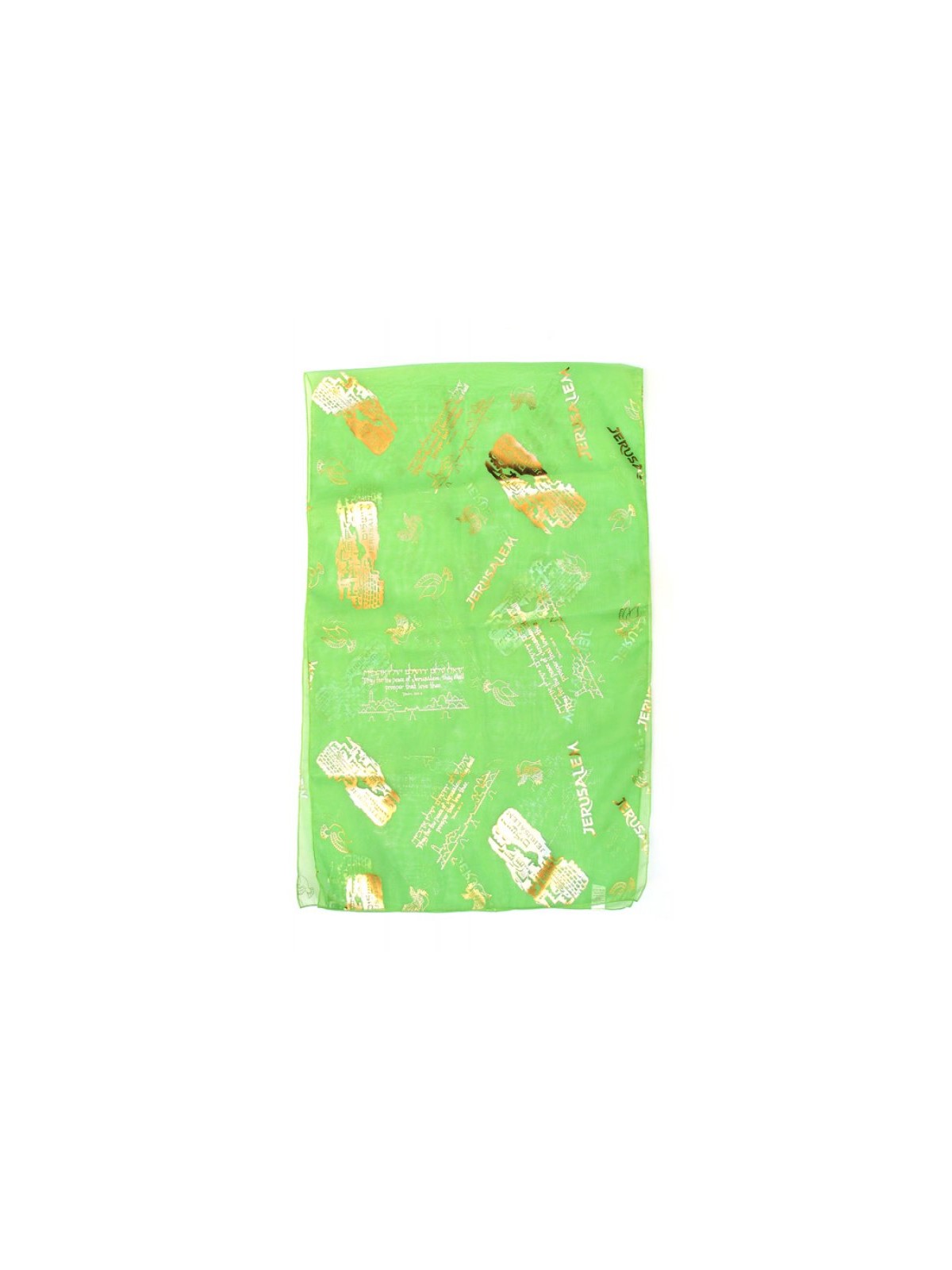 Womans Head Scarf Gold Jerusalem Images with Dove ... | Jewish Scarves