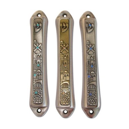 Windmill Jerusalem design Mezuzah by Yealat Che... | Jerusalem Mezuzah