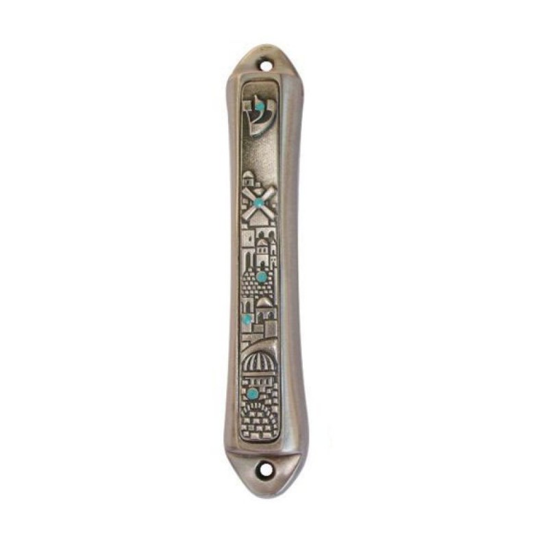 Windmill Jerusalem design Mezuzah by Yealat Che... | Jerusalem Mezuzah