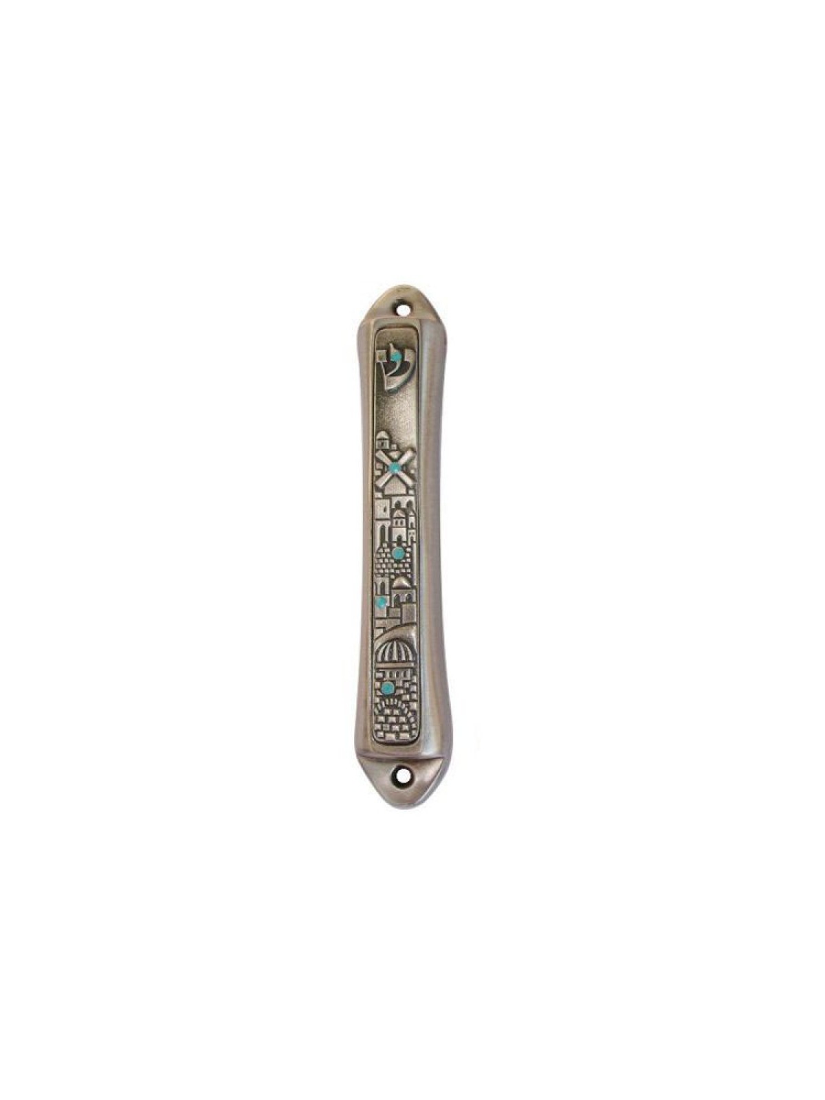 Windmill Jerusalem design Mezuzah by Yealat Che... | Jerusalem Mezuzah
