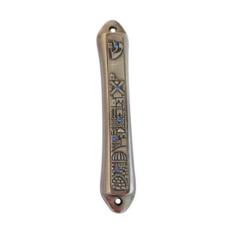 Windmill Jerusalem design Mezuzah by Yealat Che... | Jerusalem Mezuzah