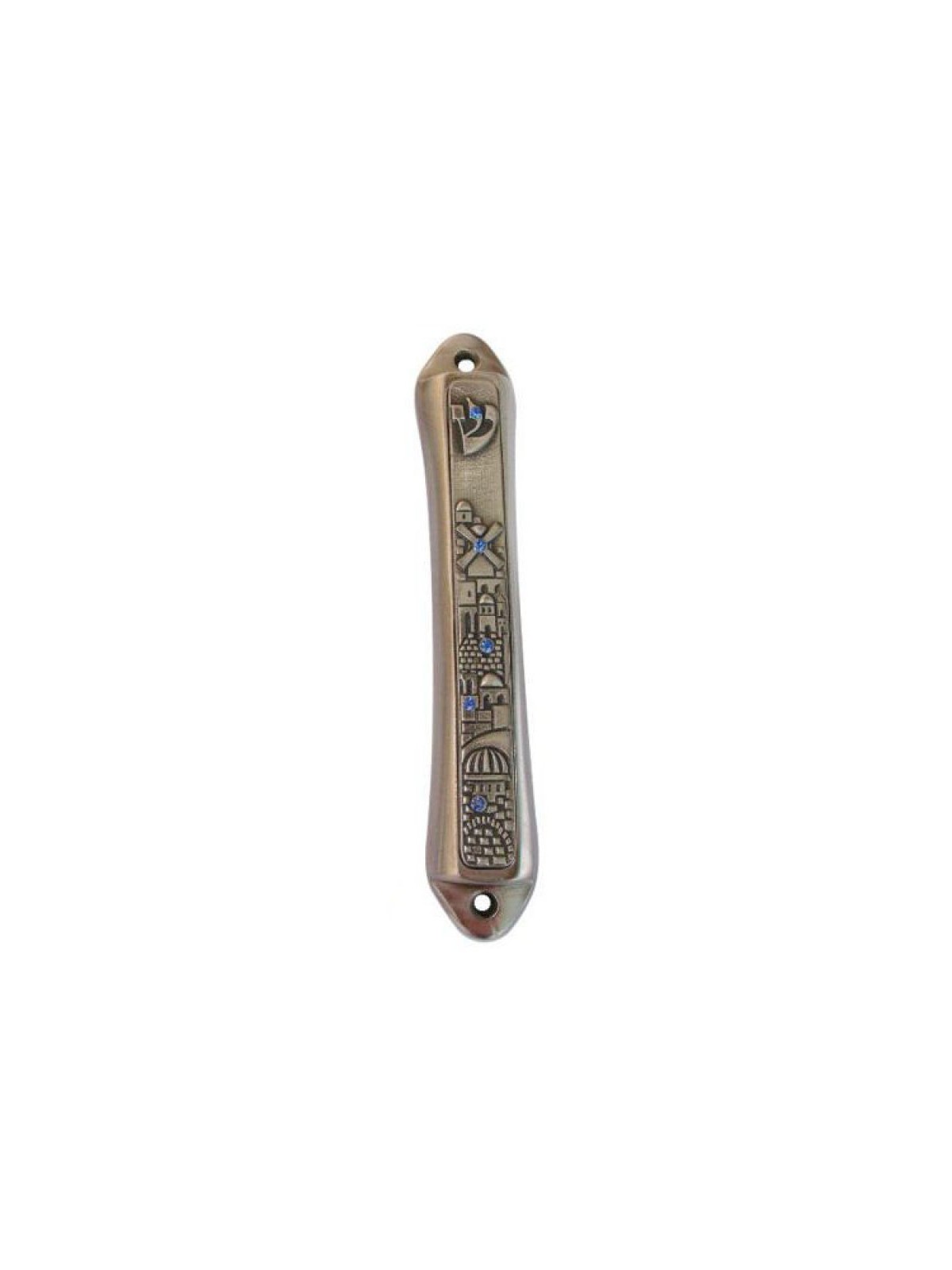 Windmill Jerusalem design Mezuzah by Yealat Che... | Jerusalem Mezuzah