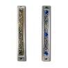 Art Nouveau Mezuzah Case with Stones 1 in stock | Metal Mezuzah