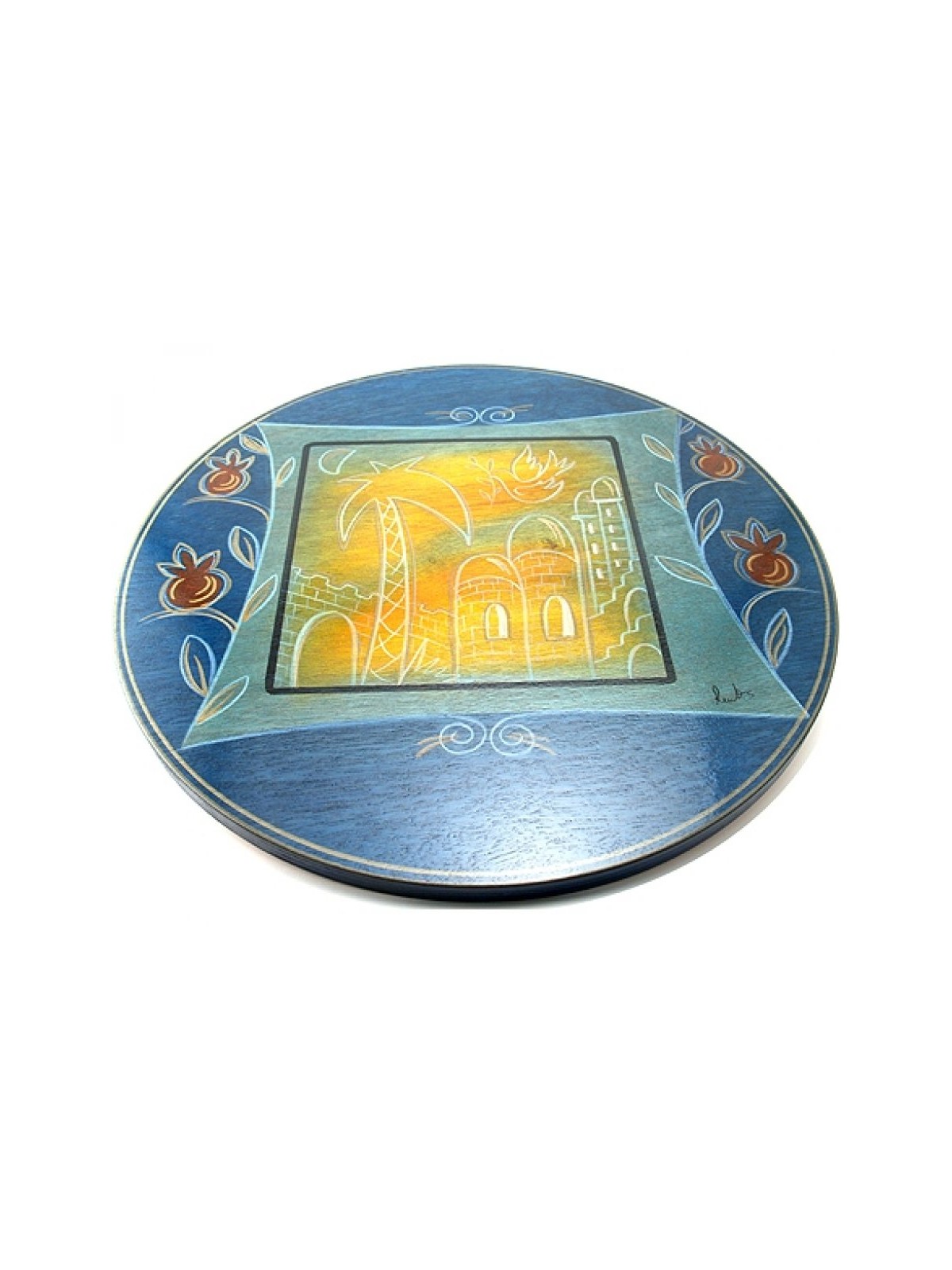 Golden City Lazy Susan Composi by Kakadu Art | Jewish Gift from Israel