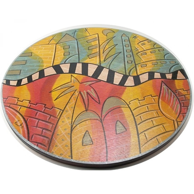 Jerusalem Lazy Susan Composi by Kakadu Art | Jewish Gift from Israel