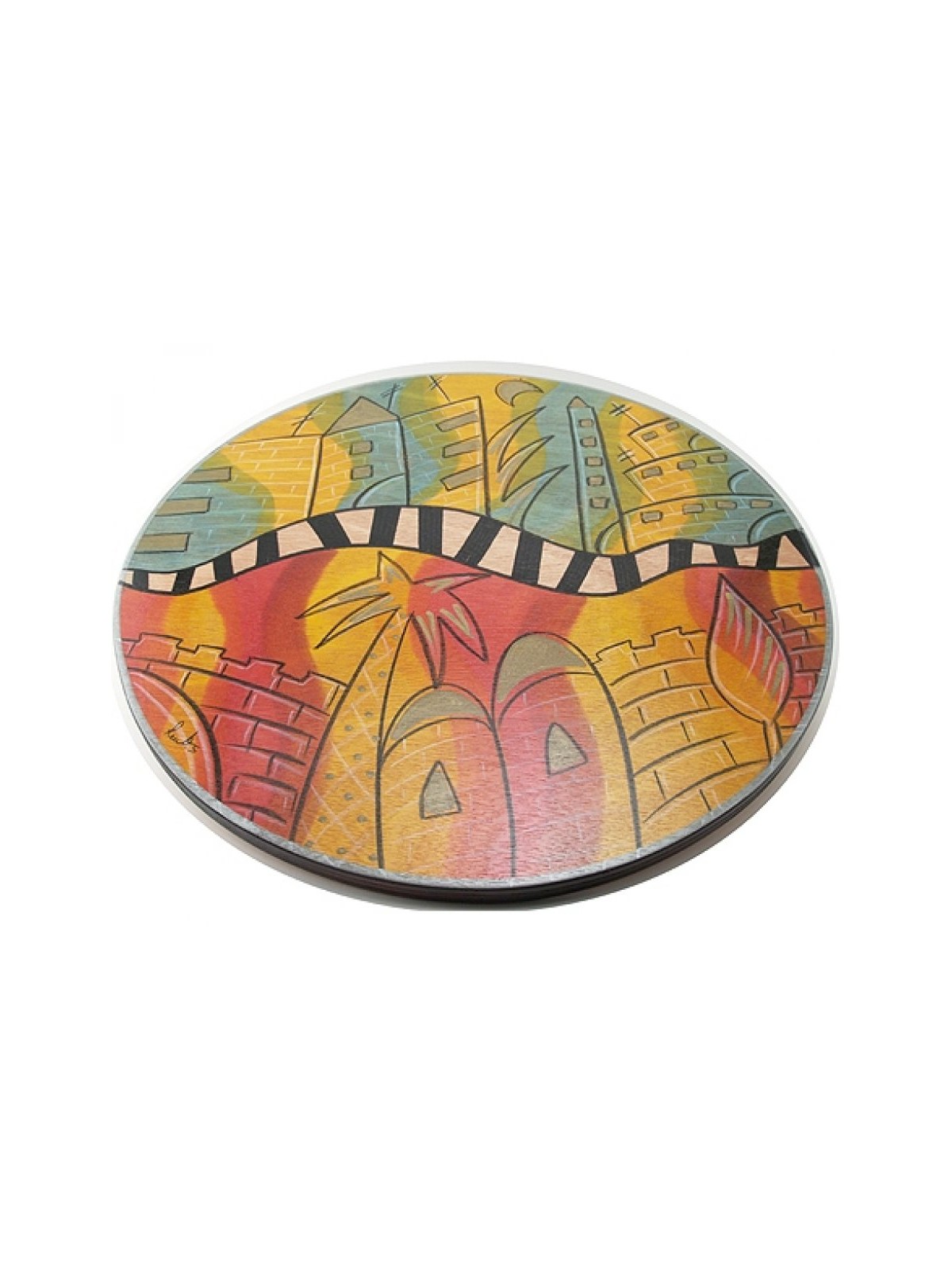 Jerusalem Lazy Susan Composi by Kakadu Art | Jewish Gift from Israel