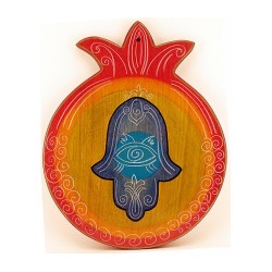 Pomegranate Cutting Board Hamsa by Kakadu Art | Challah Boards