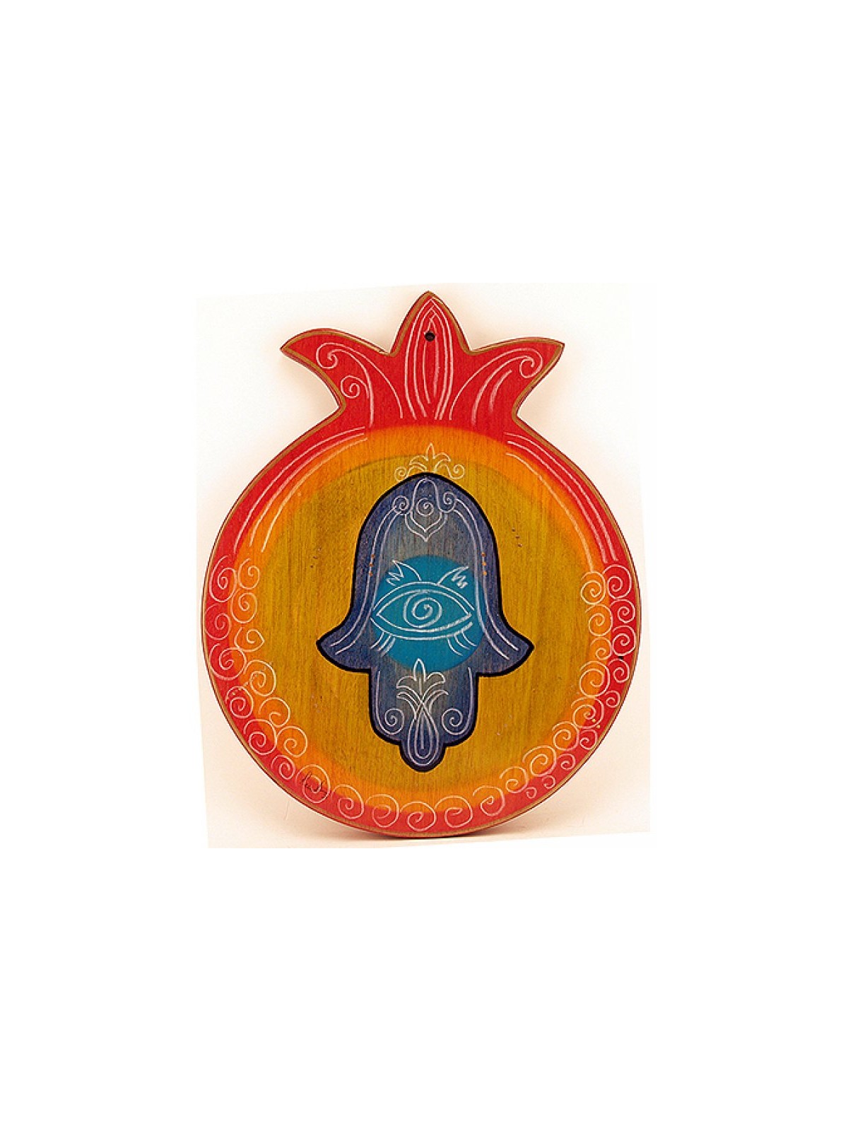 Pomegranate Cutting Board Hamsa by Kakadu Art | Challah Boards