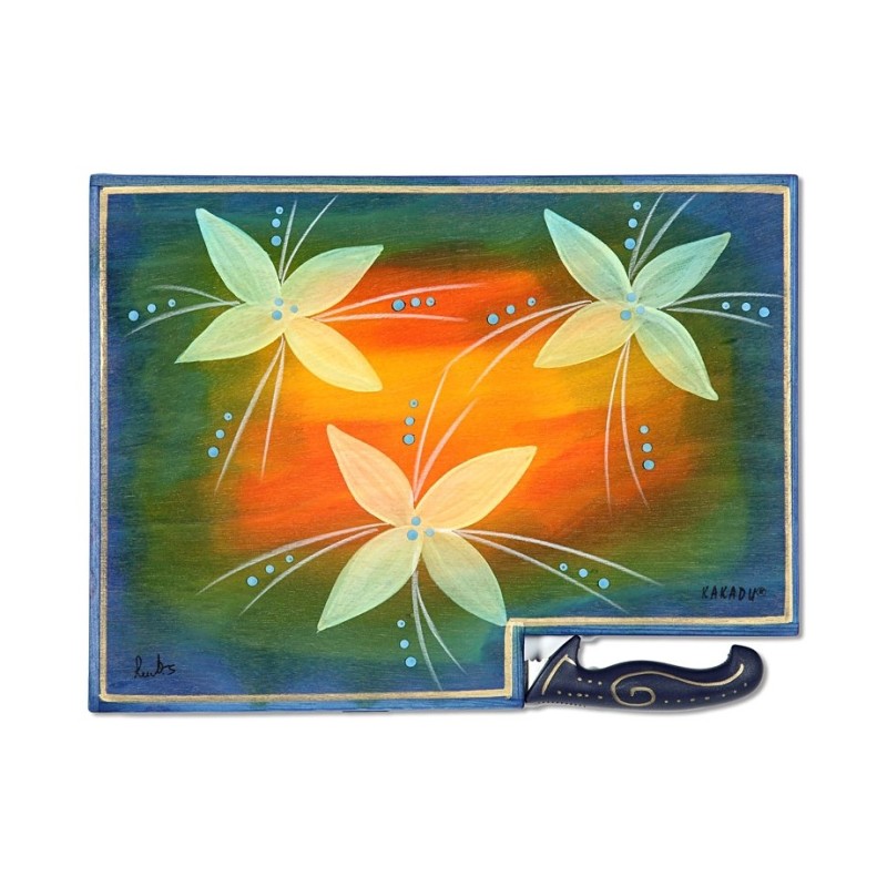 Flowers On Fire Challah Board by Kakadu | Challah Boards