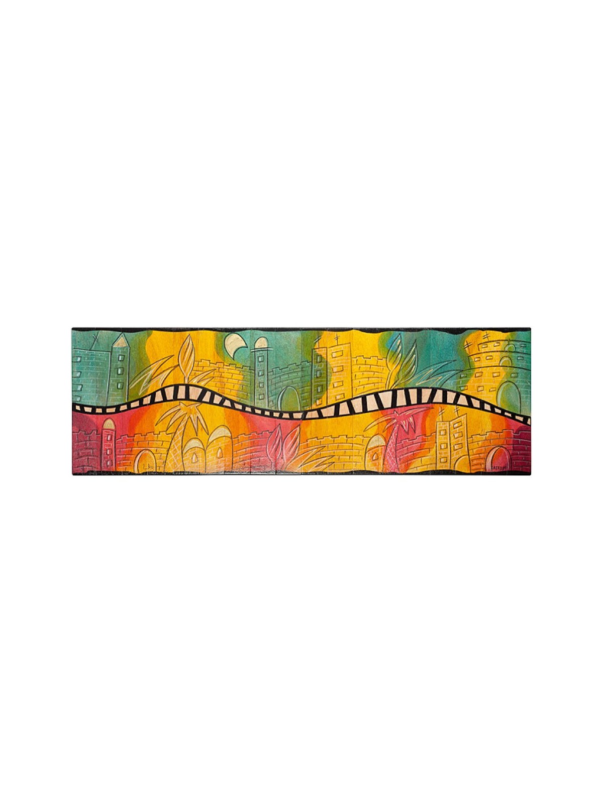 Table Runner O Jerusalem by Kakadu Art | Jewish Gift from Israel