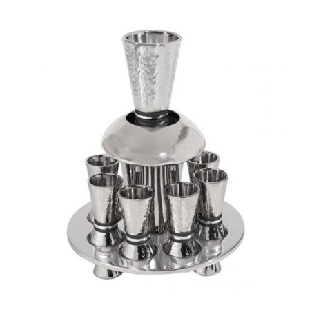 Yair Emanuel Hammered Nickel Kiddush Foun... | Kiddush Cups by Emanuel