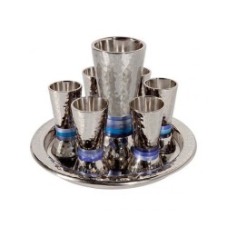 Yair Emanuel Hammered Nickel Kiddush Gobl... | Kiddush Cups by Emanuel