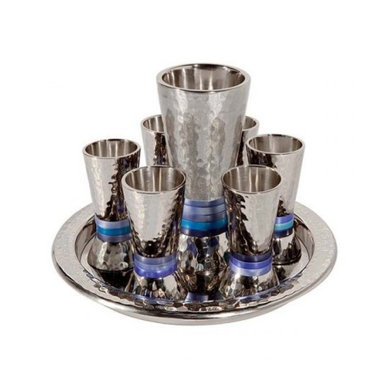 Yair Emanuel Hammered Nickel Kiddush Gobl... | Kiddush Cups by Emanuel