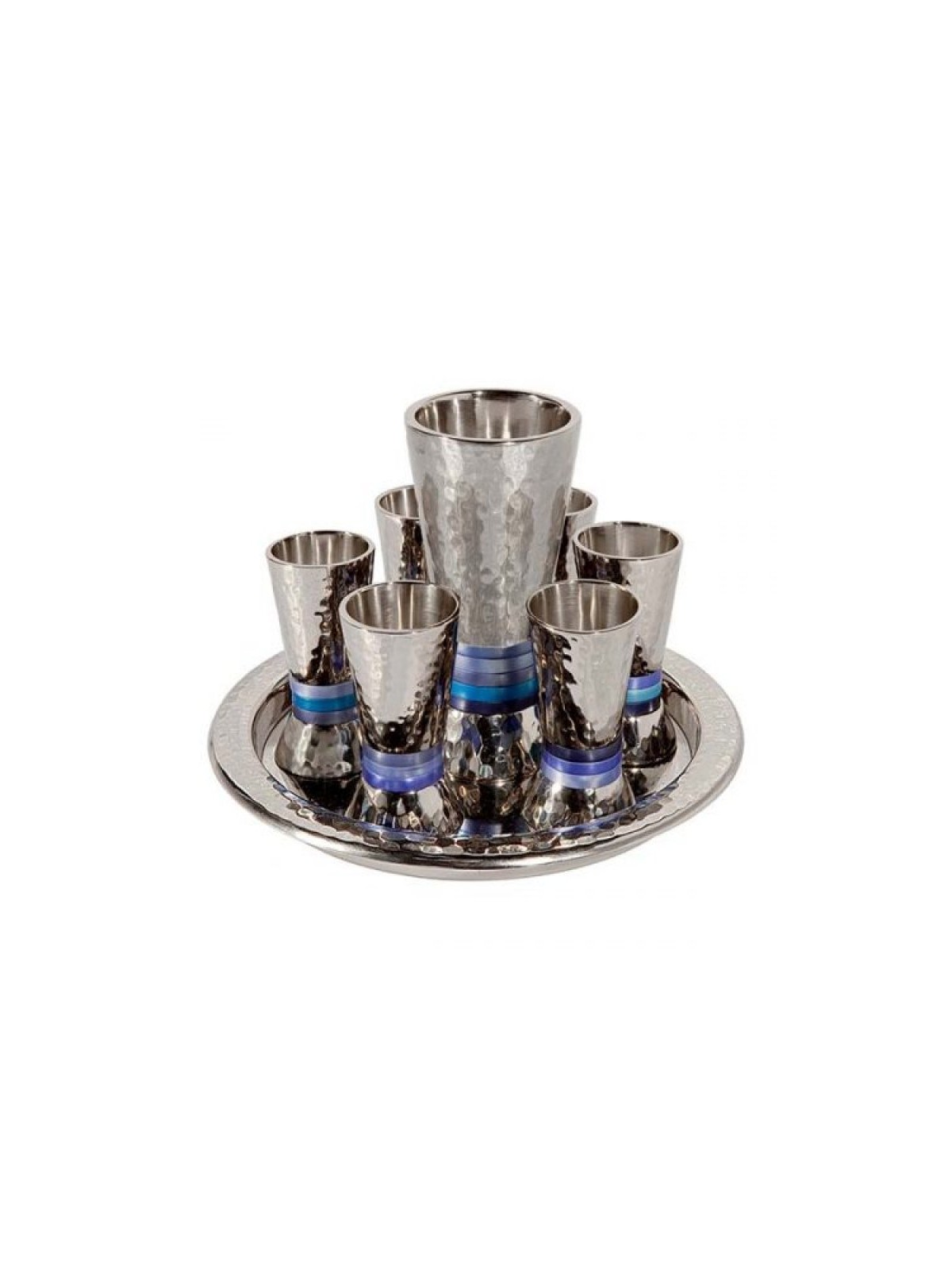 Yair Emanuel Hammered Nickel Kiddush Gobl... | Kiddush Cups by Emanuel