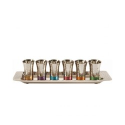 Yair Emanuel Six Hammered Nickel Kiddush ... | Kiddush Cups by Emanuel