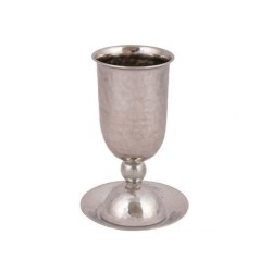 Yair Emanuel Hammered Stainless Steel Sil... | Kiddush Cups by Emanuel